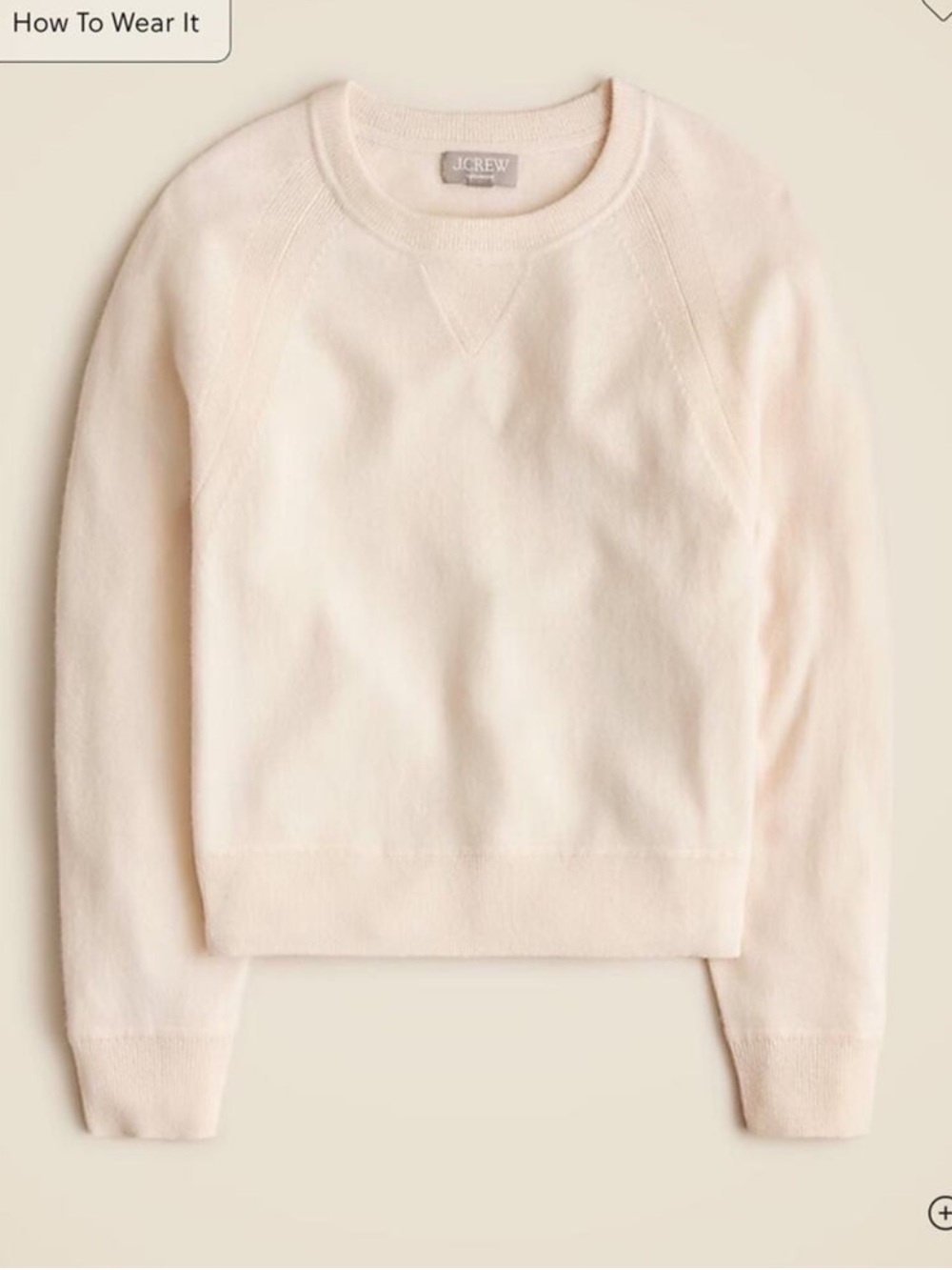 J.Crew Cashmere raglan-sleeve crewneck sweatshirt